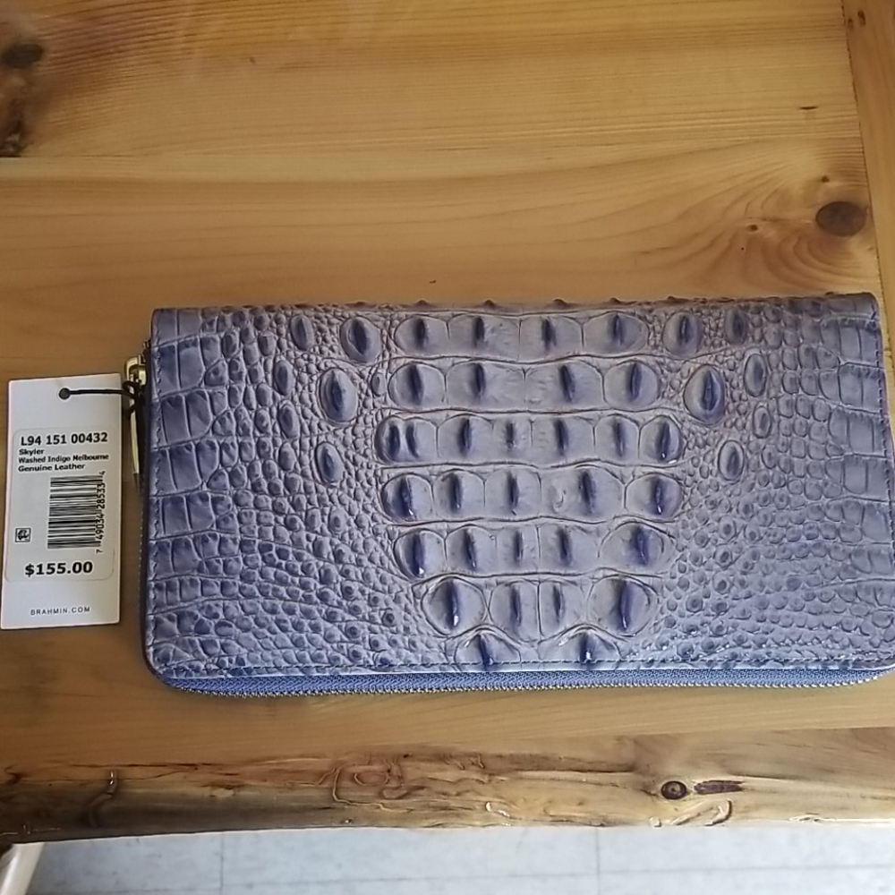 NWT Brahmin Skyler clutch wallet - washed indigo